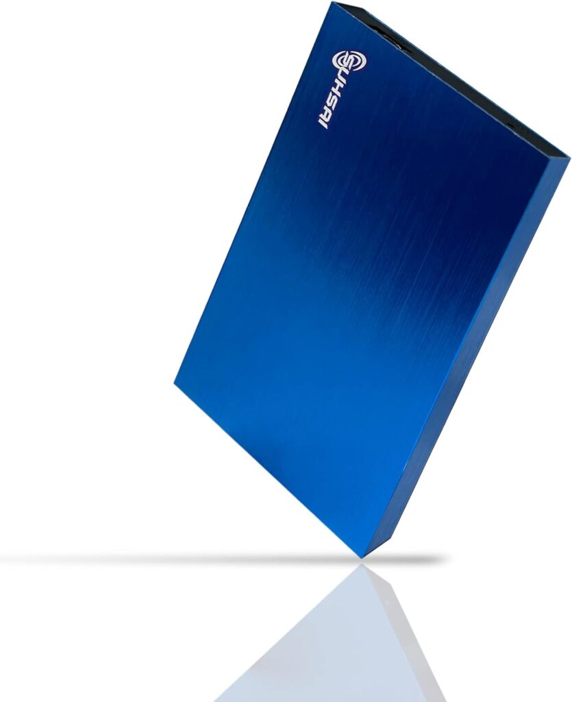 SUHSAI 500GB external hard drive with USB 2.0 Memory Expansion HDD 2.5 portable hard drive Ultra Slim external hard drives external data storage Hard Disk compatible with mac laptop computer (Blue)