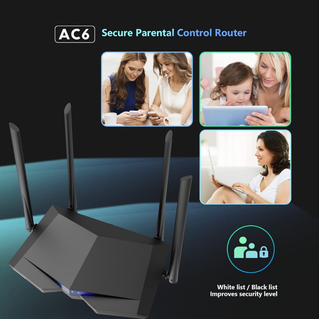 Tenda Wi-Fi 6 Router AX3000 - Dual Band 2.4Ghz/5Ghz, 1xWAN/3xLAN Gigabit Ports, 5x6dBi Antennas, WiFi+ Mesh, Repeater Mode, Support VPN, WPA3, WPS, RX12 Pro