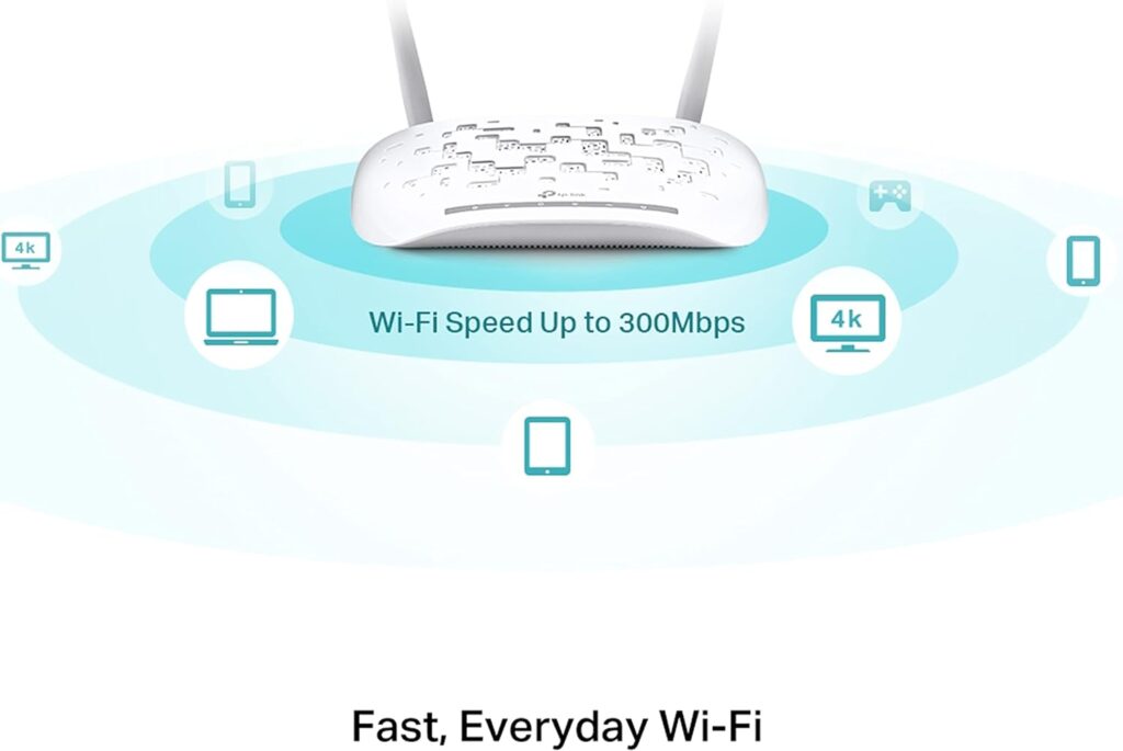 TP-Link 300 Mbps Wireless N USB VDSL/ADSL Modem Router, Single-Band, Broadband Speed Up To 100 Mbps, Versatile Connectivity, 4xFast Ports, USB 2.0, TP-Link Tether App, Easy setup(TD-W9970)