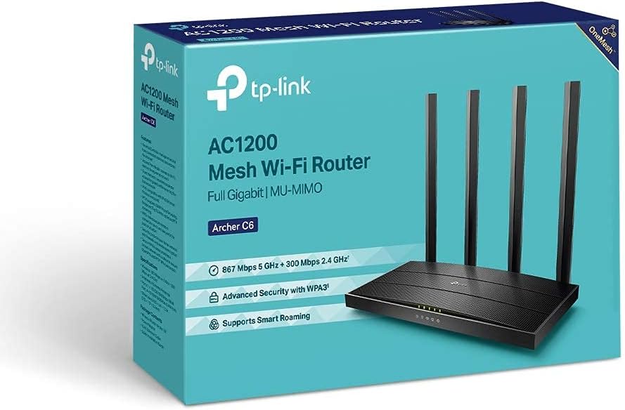 TP-Link AC1200 Wireless Dual Band Wi-Fi Router, Wi-Fi Speed Up to 867 Mbps/5 GHz + 300 Mbps/2.4 GHz, 4+1 Fast Ports, Single-Core CPU, Parental Control, Easy setup (Archer C50)