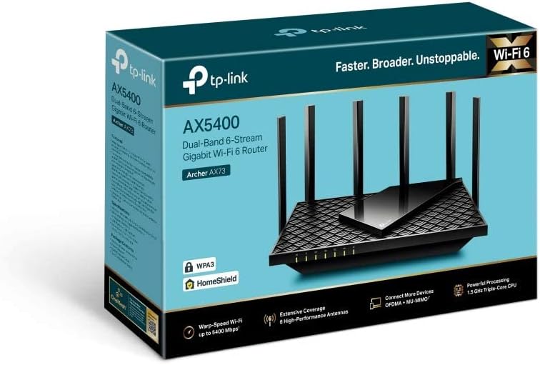 TP-Link Archer AX1800 Next-Gen WiFi 6 Gigabit Dual Band Wireless Cable Router, WiFi Speed up to 1201Mbps/5GHz+574Mbps/2.4GHz, 8 Gigabit LAN Ports, Ideal for Gaming Xbox/PS4/Steam 4K (Renewed)