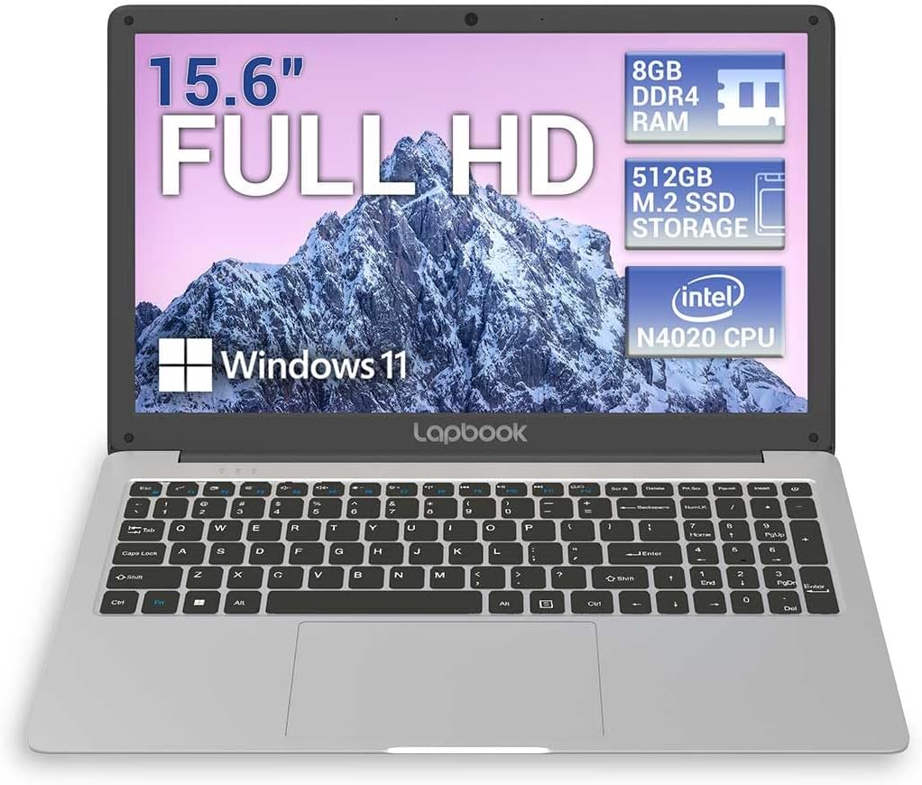 2023 Model 15.6 Full HD Laptop - 8GB RAM 512GB SSD Windows 11 Home, AC WIFI, RJ45, Integrated Webcam - S15 N2 15 Inch Lightweight Laptop