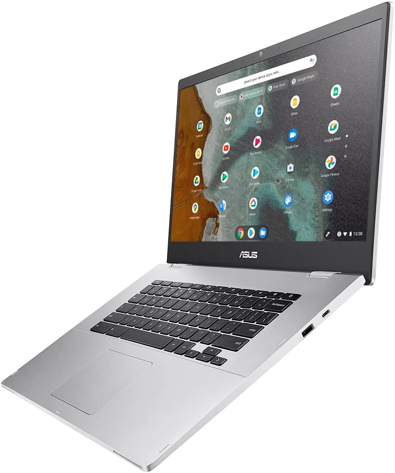 ASUS Chromebook CX1 (CX1500) 15.6 HD Laptop (Celeron N4500, 4 GB RAM, 64 GB eMMC, Chrome OS), Silver