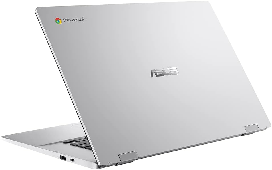 ASUS Chromebook CX1 (CX1500) 15.6 HD Laptop (Celeron N4500, 4 GB RAM, 64 GB eMMC, Chrome OS), Silver