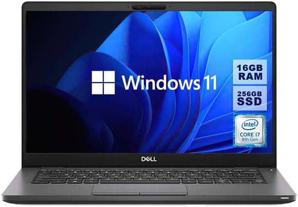 Dell Latitude 5300 13.3 Inch Intel Core i7 8th Gen 16GB RAM 256GB SSD Touchscreen Windows 11 Pro (Renewed)