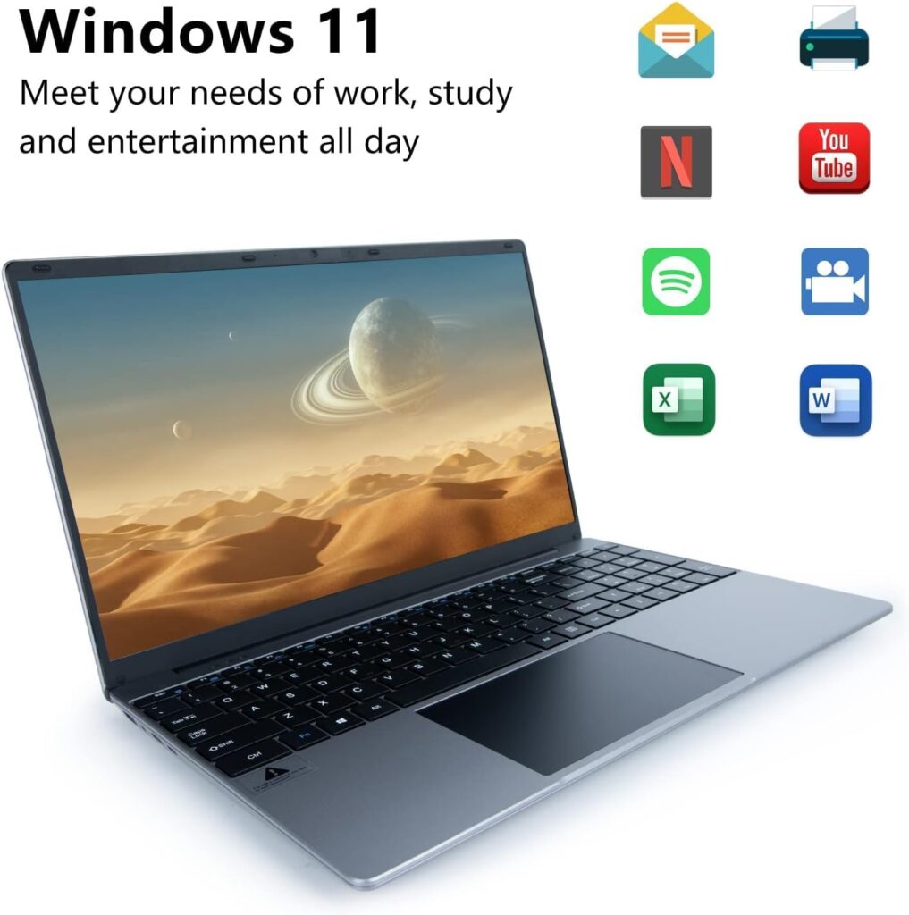 Geviar 15.6 Inch Laptop Computer,Windows 11 Intel Celeron N5095 Quad-Core Processor up to 2.9Ghz,12GB DDR4 512GB SSD,1080P Screen Laptops,2.4/5G WiFi, Bluetooth 4.2,HDMI,2xUSB 3.0,Type-C