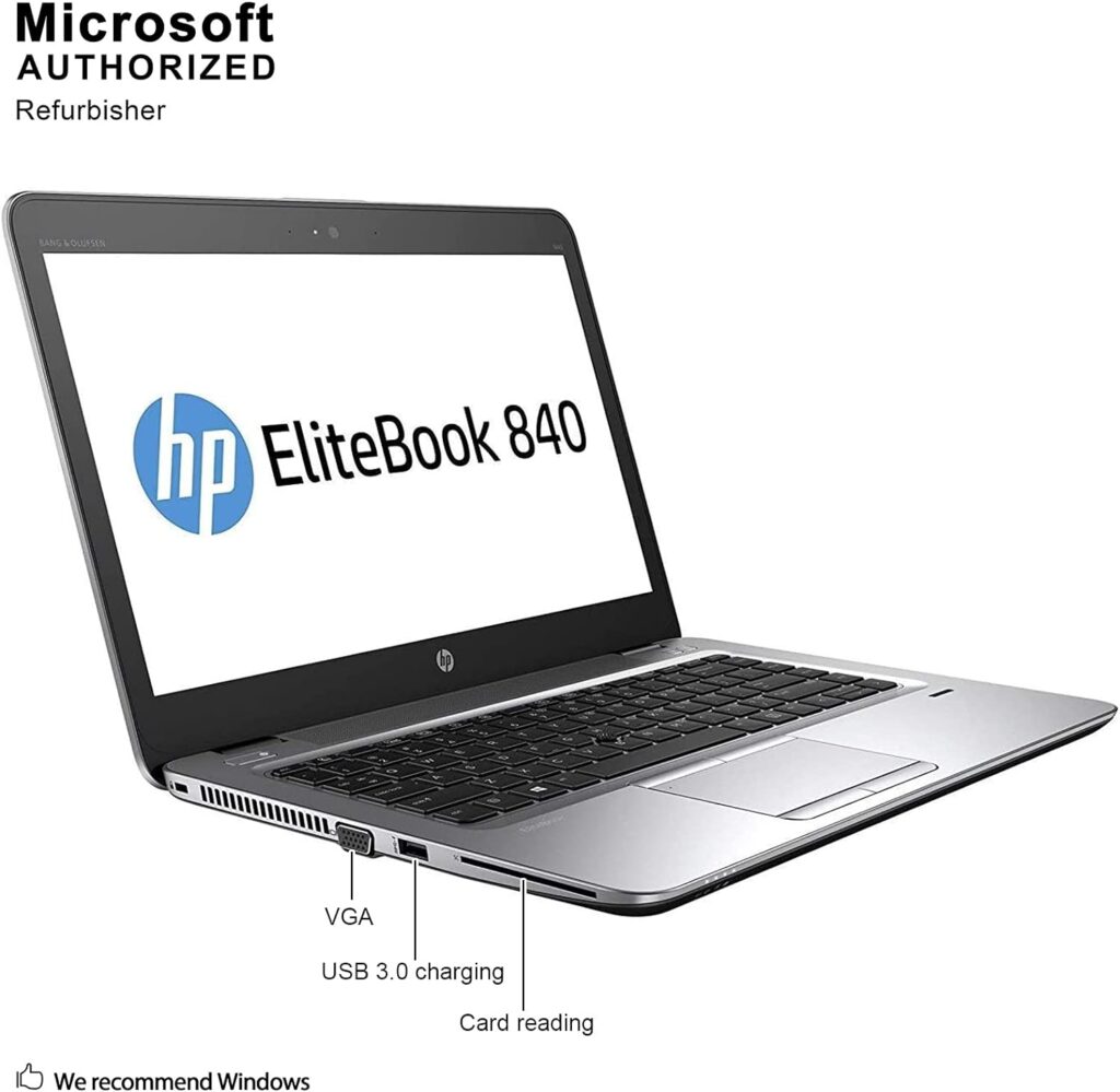 HP Elitebook 840 G3 Laptop Intel i7-6600U 2.6GHz, 16GB RAM, 512GB SSD, Windows 10 Pro (Renewed)