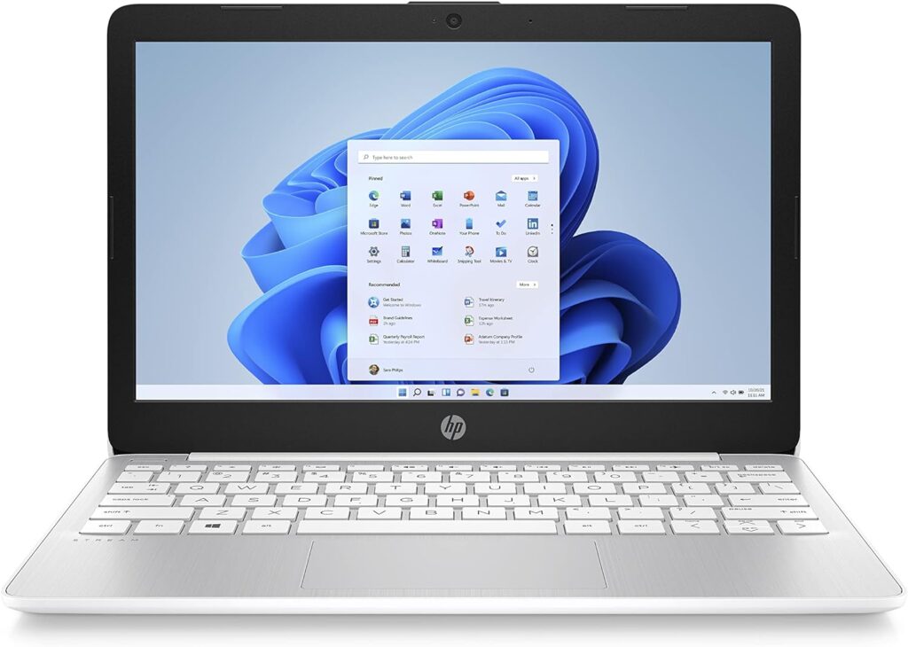 HP Stream Laptop PC 11-ak0028sa - Intel Celeron N4120 Processor - 4 GB RAM - 64 GB eMMC - 11 inch HD 16:9 Display - Windows 11 Home - Diamond White - Microsoft 365 Personal 12 Months Included