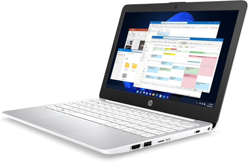 HP Stream Laptop PC 11-ak0028sa - Intel Celeron N4120 Processor - 4 GB RAM - 64 GB eMMC - 11 inch HD 16:9 Display - Windows 11 Home - Diamond White - Microsoft 365 Personal 12 Months Included