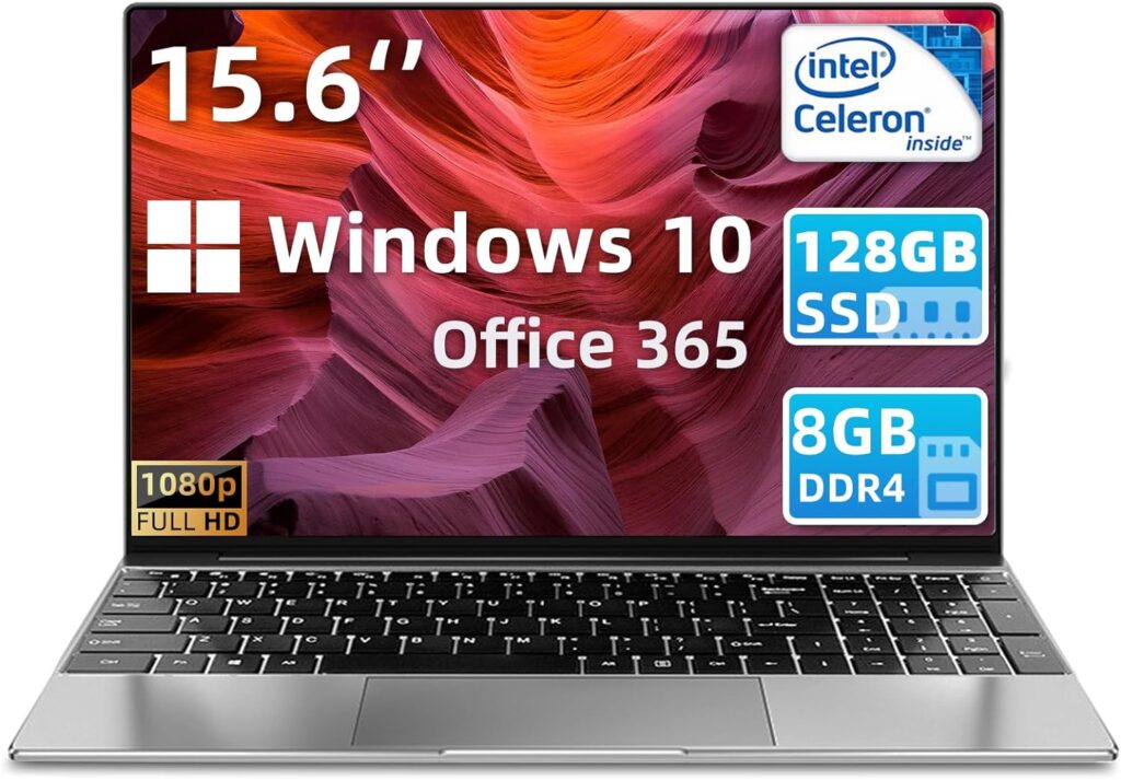 iSTYLE Laptop for Business and Student, T15 15.6 Thin and Light Laptops Computer 1 Year Office 365, Windows 10, Intel CPU, 12GB RAM, 128GB SSD, Backlit Keyboard, Fingerprint, HDMI, Dual Band WiFi