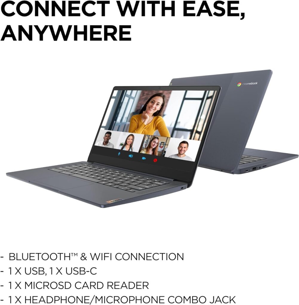 Lenovo IdeaPad 3 Chromebook 14 Inch Full HD Laptop (MediaTek MT8183, Integrated ARM Mali-G72 MP3 GPU, 4GB RAM, 64GB SSD, ChromeOS) - Abyss Blue