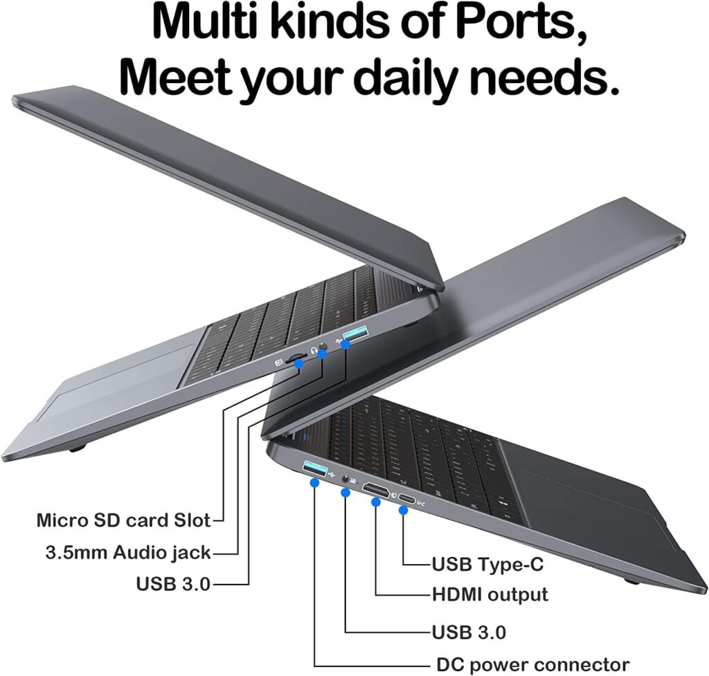 SGIN 15.6 Laptop 8GB RAM 256GB SSD Storage(TF Card 512GB), Celeron Quad-Core, Full Size Keyboard, PC Notebook with 2xUSB 3.0, Dual Band WiFi, Bluetooth 4.2