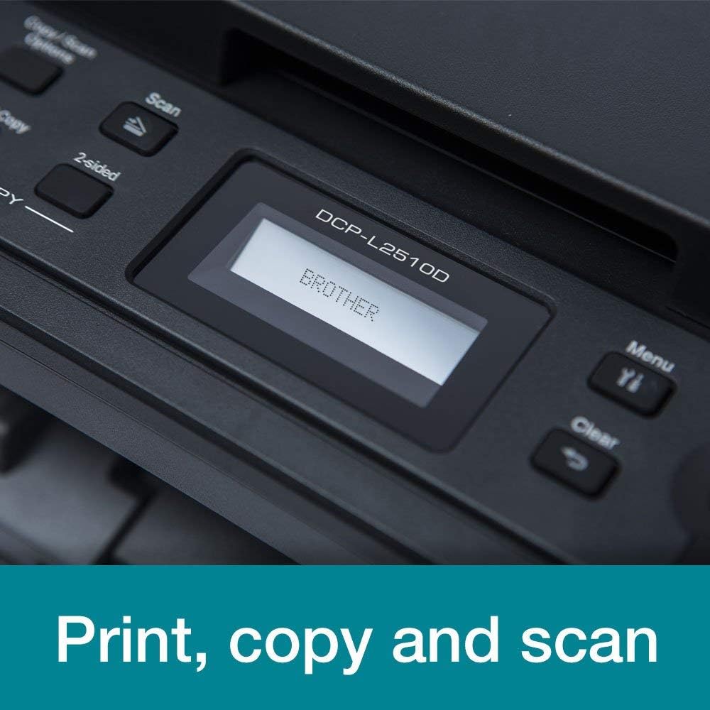 Brother DCP-L2510D Mono Laser Printer - All-in-One, USB 2.0, Printer/Scanner/Copier, 2 Sided Printing, A4 Printer, Small Office/Home Office Printer, UK Plug