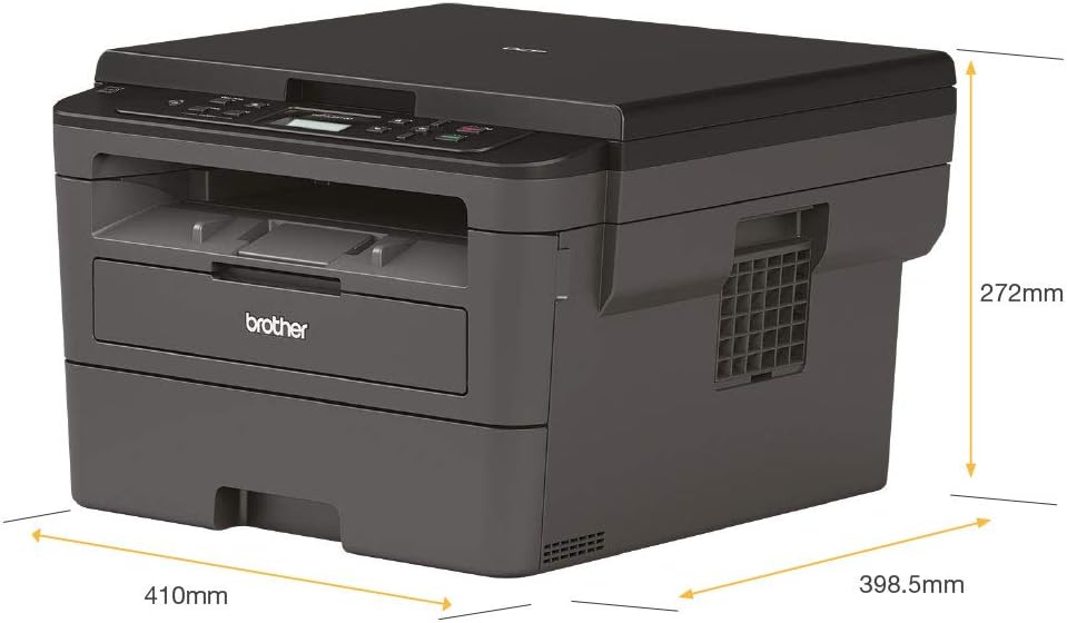 Brother DCP-L2510D Mono Laser Printer - All-in-One, USB 2.0, Printer/Scanner/Copier, 2 Sided Printing, A4 Printer, Small Office/Home Office Printer, UK Plug