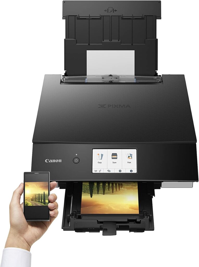 Canon PIXMA TS8350a - Sharp, sophisticated and with 6 individual inks, this All-In-One works for creatives and photo enthusiasts alike.