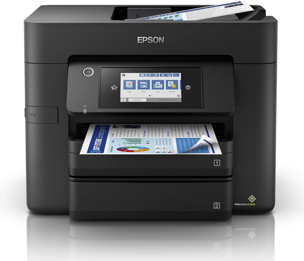 Epson WorkForce WF-4830 All-in-One Wireless Colour Printer with Scanner, Copier, Fax, Ethernet, Wi-Fi Direct and ADF , Black