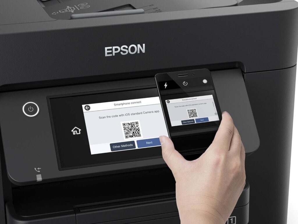 Epson WorkForce WF-4830 All-in-One Wireless Colour Printer with Scanner, Copier, Fax, Ethernet, Wi-Fi Direct and ADF , Black