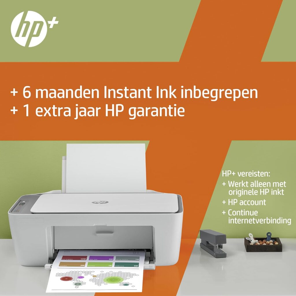 HP DeskJet 2720e all-in-one printer — color inkjet — 6 months of instant ink included HP + (Photocopy, Scan, Impression, WiFi)