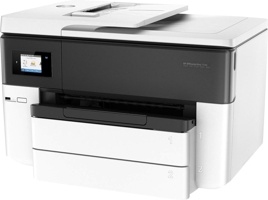 HP OfficeJet Pro 7740 Format All-in-One Colour Inkjet Printer - Black, White