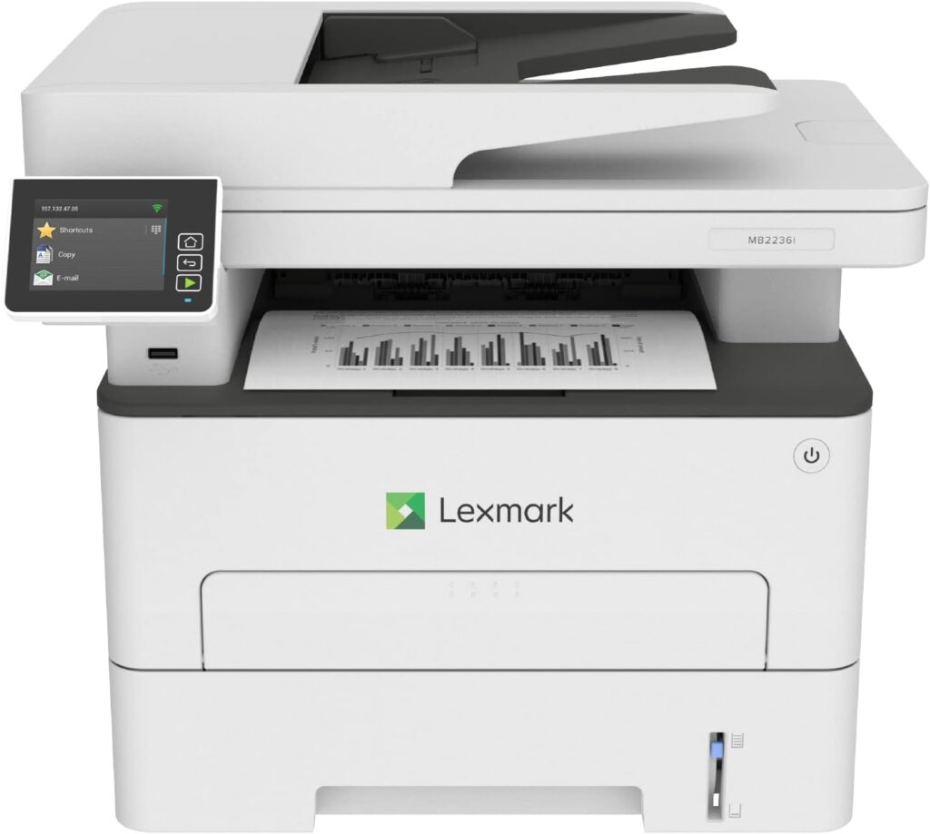 Lexmark MB2236i Black and White All-In-One Printer with Touch screen, Laser device with Wireless Networking, Duplex Printing, Mobile-Friendly Cloud Connection, 3 Year Guarantee (3-Series)