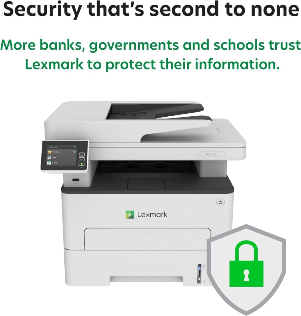 Lexmark MB2236i Black and White All-In-One Printer with Touch screen, Laser device with Wireless Networking, Duplex Printing, Mobile-Friendly Cloud Connection, 3 Year Guarantee (3-Series)