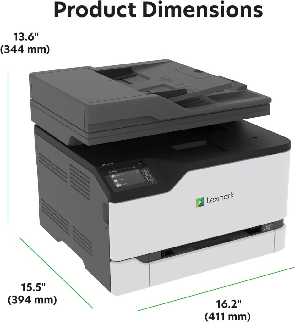 Lexmark MC3426i Colour All In One Printer with Touchscreen, Multifunction Laser for Office, Wireless, Mobile Ready Duplex Printing, 3 Year Guarantee (Print, Copy, Scan, Cloud Fax, 4-Series)