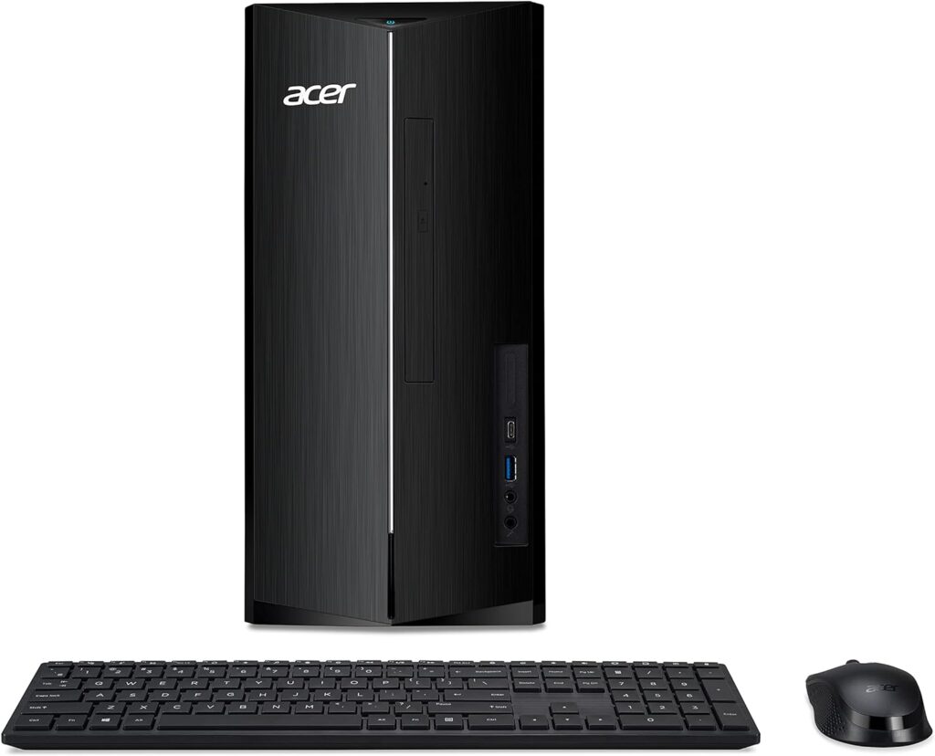 Acer Aspire TC-1760 Desktop PC - (Intel Core i3-12100, 8GB, 2TB HDD, Wireless Keyboard and Mouse, Windows 11, Black)