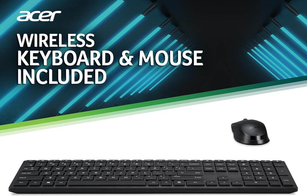 Acer Aspire TC-1760 Desktop PC - (Intel Core i5-12400, 8GB, 2TB HDD, Wireless Keyboard and Mouse, Windows 11, Black)