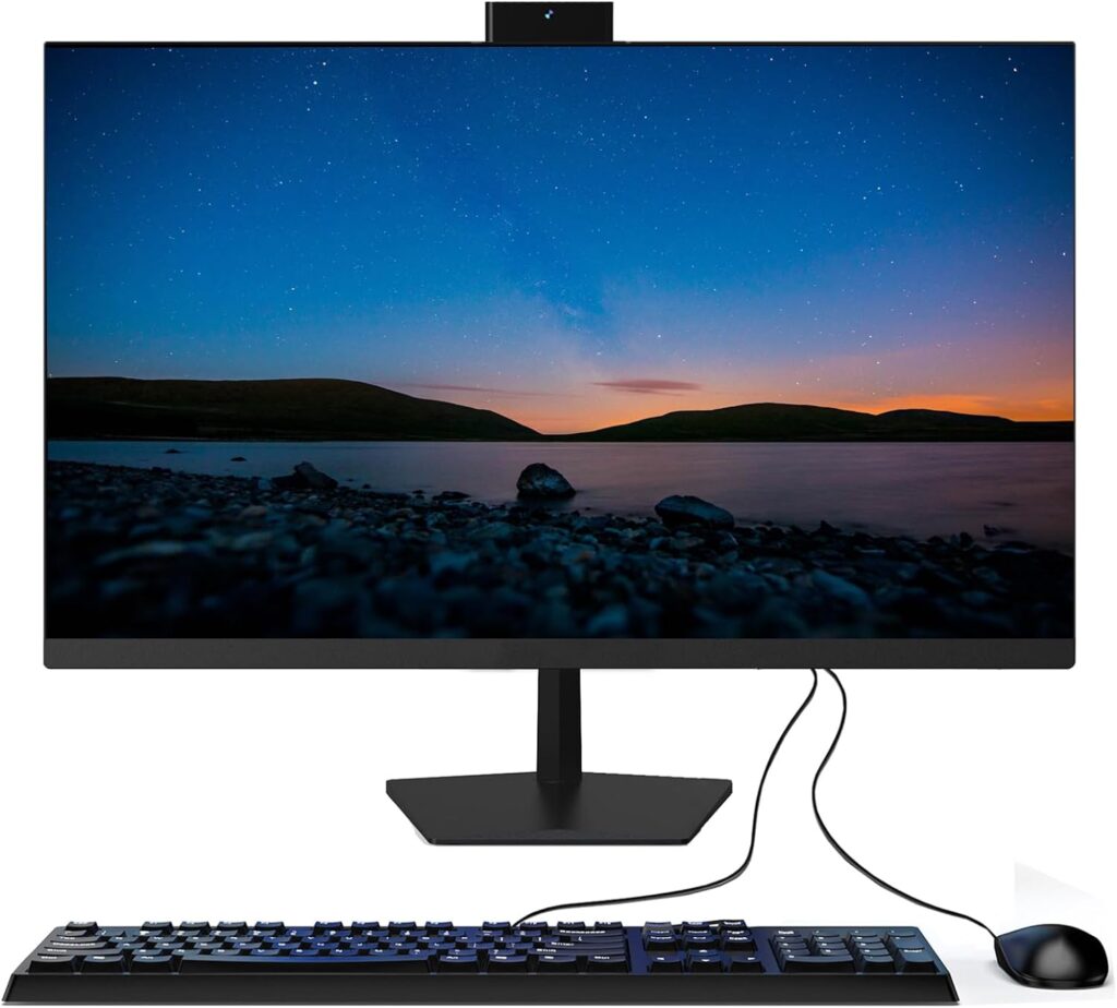 All in one pc 27 inch Desktop Computer Intel Core i7(Up to 3.20Ghz), 16GB RAM 512GB SSD FHD All in one Desktop Computer with Front 2.4G/5.2G Dual Band WiFi Bluetooth 4.2 Wired Mouse and Keyboard Black