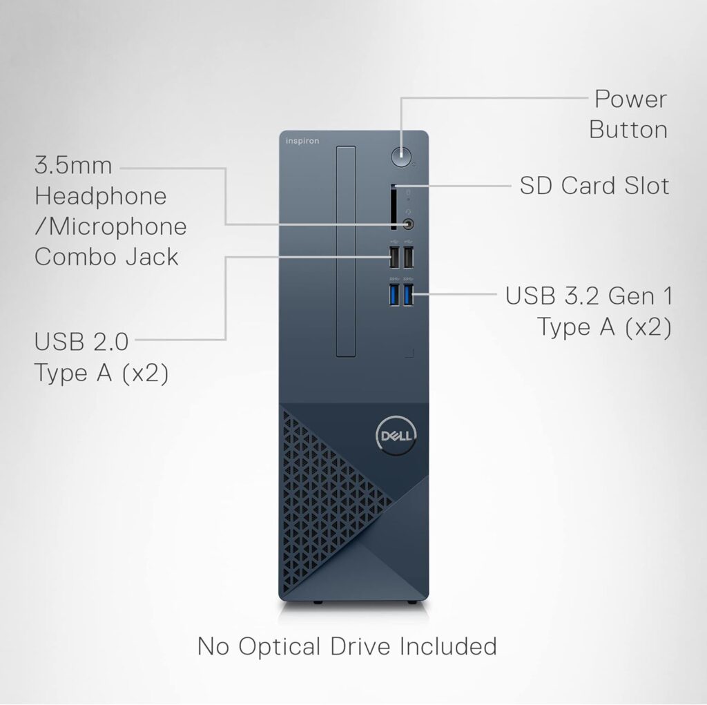 Dell Inspiron 3020S Desktop - Intel Core i5-13400, 8GB DDR4 RAM, 512GB SSD, Intel UHD 730 Graphics, Windows 11 Home, Mist Blue