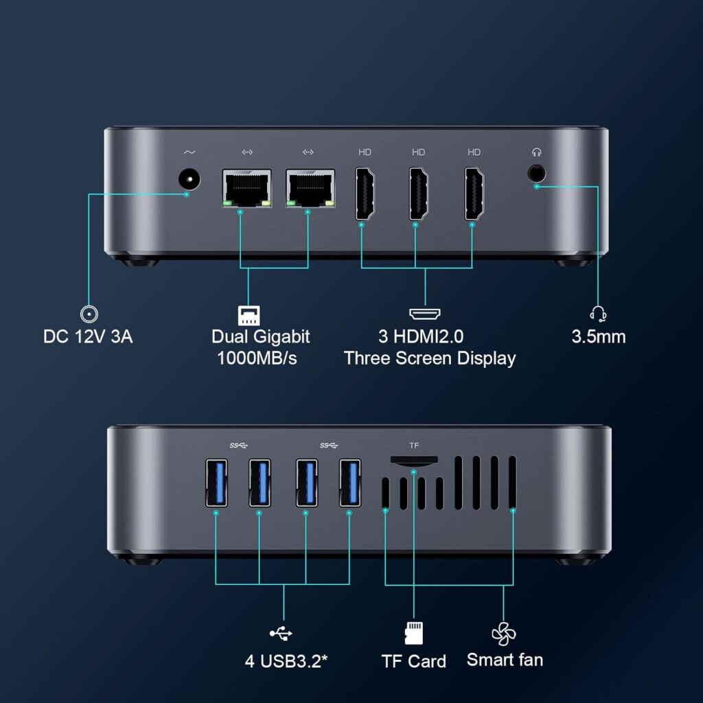 DreamQuest Mini PC Windows 11 New 12th Gen Intel N95 (up to 3.4GHz) 16GB RAM 512GB ROM SSD Desktop Computer Micro Business PC Support 4K HDMI Triple Monitor,2x Gigabit/WiFi /BT4.2 USB3.2x4