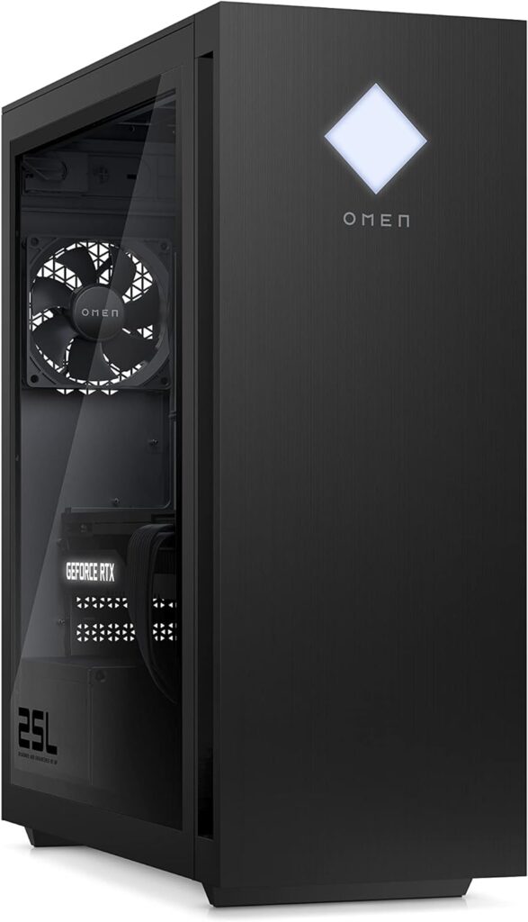 HP Omen 25L Gaming Desktop PC GT15-0015na | AMD Ryzen™ 5-5600G Processor | 16GB HyperX DDR4 RAM | 1TB SSD | NVIDIA® GeForce RTX™ 3060 GPU | Microsoft Windows 11 Home | Black