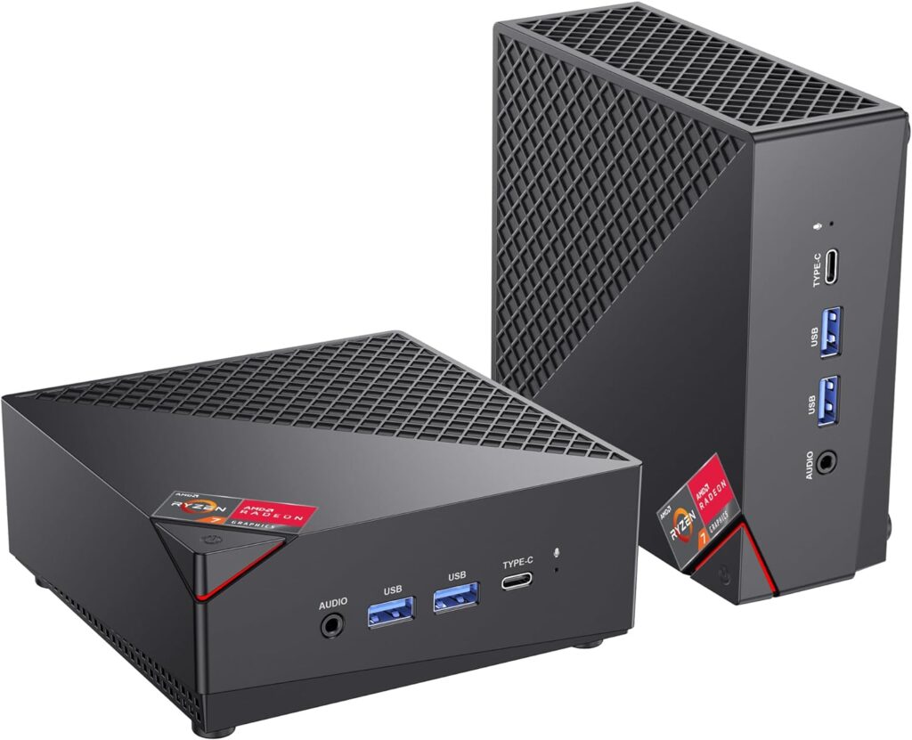 Mini Gaming PC,AMD Ryzen 7 5700U (8C/16T, Up to 4,3 GHz) Mini PC,16 GB DDR4 3200MHz+ 512 GB NVME SSD, 8Core 1900MHz HD graphics Mini Desktop Computers Portable WiFi 6,BT 5.2, Support Auto Power On