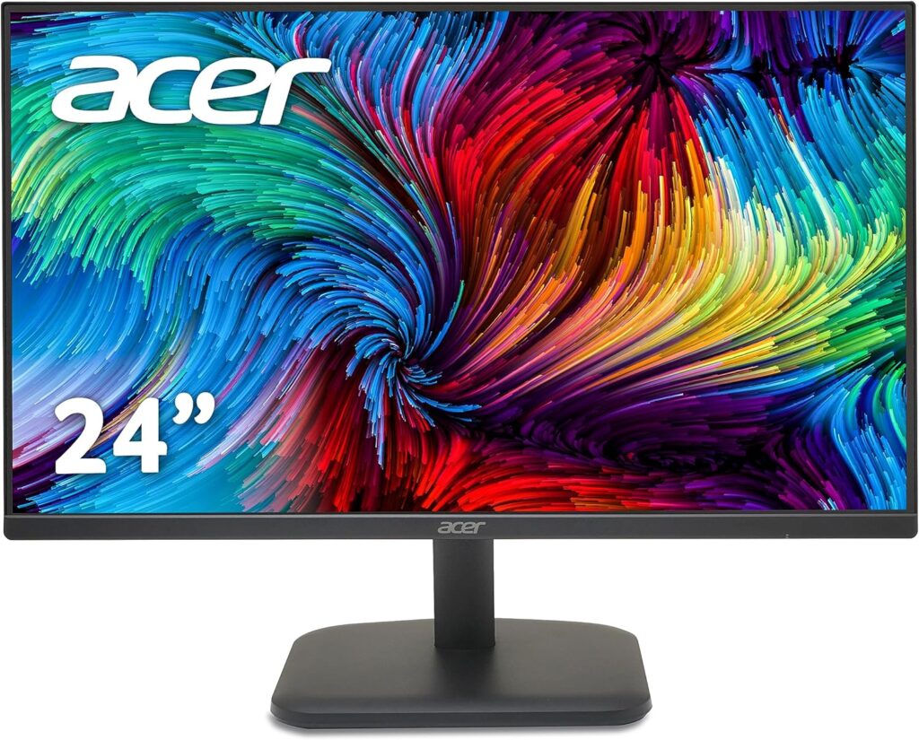 Acer EK241YHbif 24-inch Monitor - VA Panel, 1920 x 1080, 5ms, 100Hz, FreeSync, HDMI, VGA