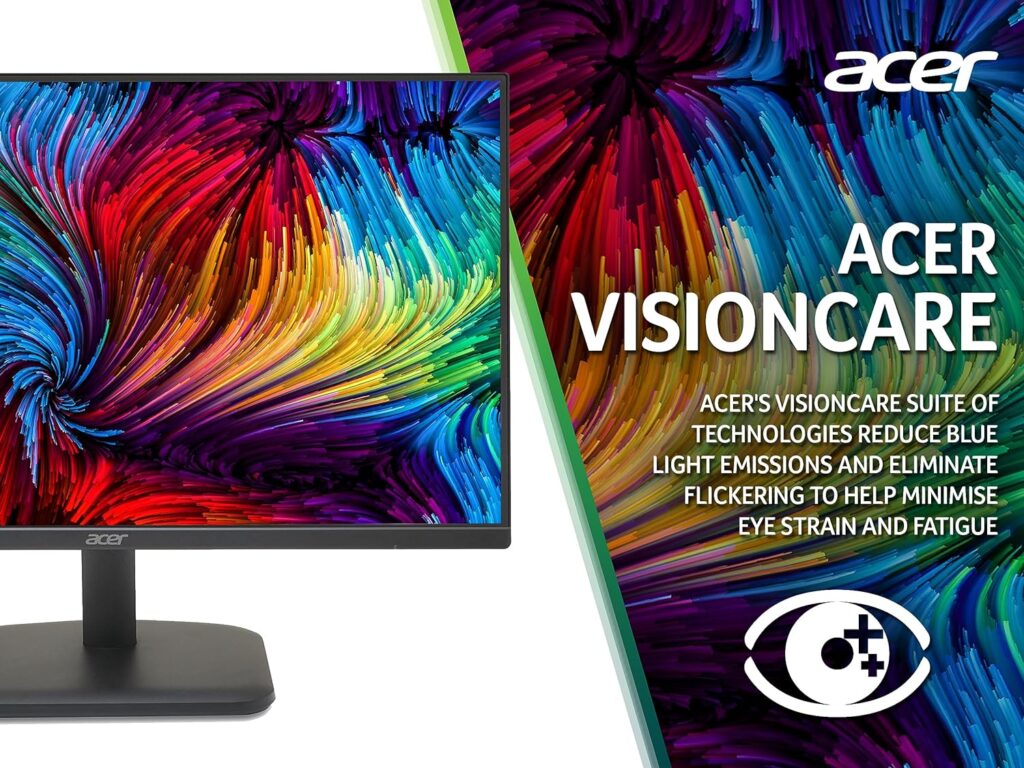 Acer EK241YHbif 24-inch Monitor - VA Panel, 1920 x 1080, 5ms, 100Hz, FreeSync, HDMI, VGA