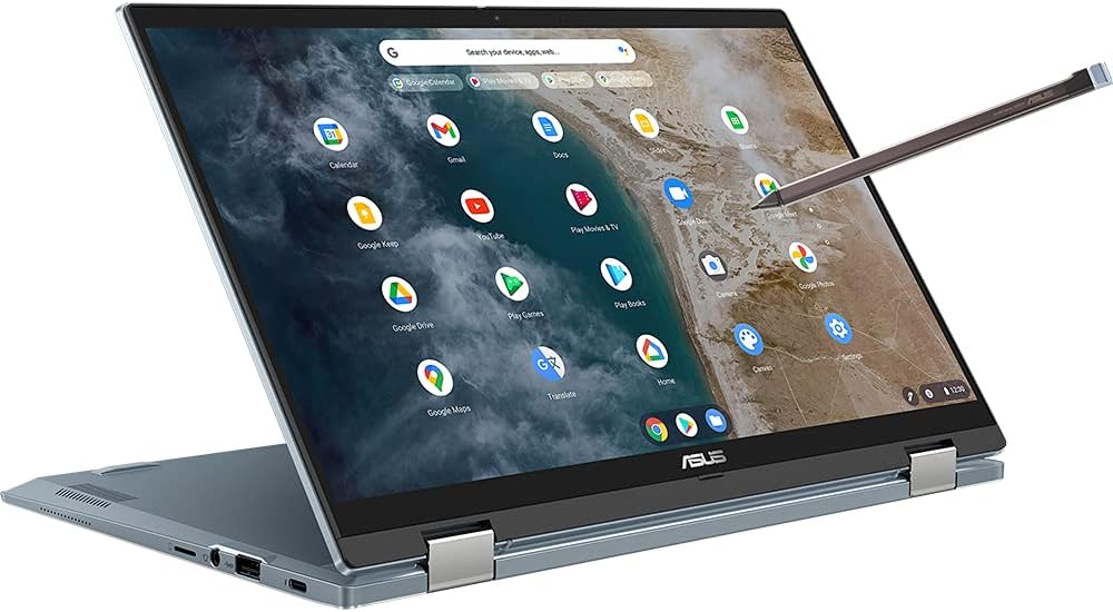 ASUS Touchscreen Full HD 14 inch ChromeBook CX5400FMA Laptop (Intel Core i7-1160G7, 8GB RAM, 512GB SSD, Chrome OS, Touchscreen, Backlit Keyboard) Includes Stylus Pen