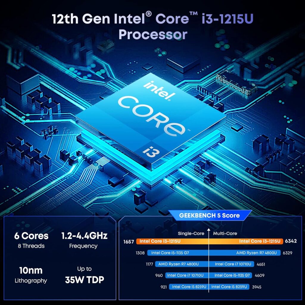 CHUWI CoreBox Mini PC, Intel i3-1215U 6 Core Mini Desktop Pc with 16GB DDR4 512GB SSD and Windows 11, Mini Computer Supports WiFi6, Gigabit Ethernet, 4KHD, BT5.1 and HDMI 2.0