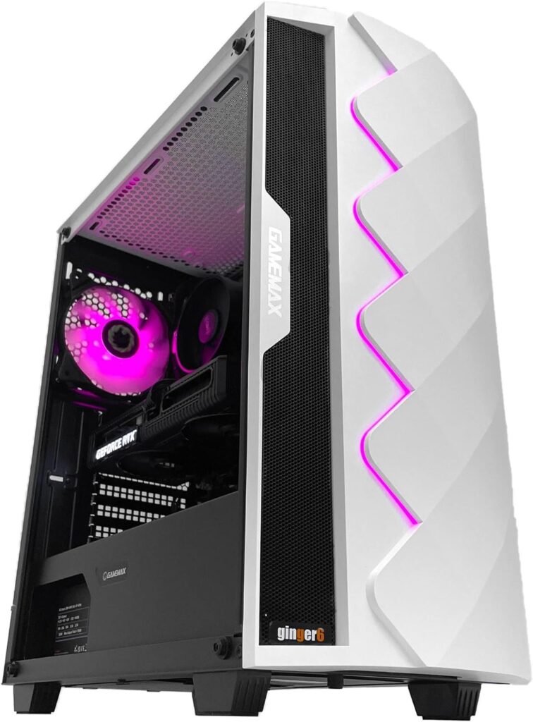 ginger6 G6 Gaming PC ZEH20W-TX - AMD Ryzen 5 5600, Nvidia RTX 4070 12GB Graphics, 500gb M.2 SSD, 1TB HDD, 32GB DDR4, WiFi, No OS