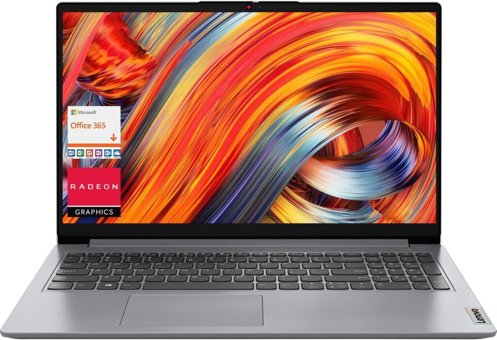 Lenovo 15.6 IdeaPad 1 Laptop, 2TB SSD Storage, 20GB Memory, AMD Athlon Silver Processor, 15.6 HD Display, Wi-Fi 6 Bluetooth 5.1, SD Card Reader, HDMI, Windows 11 Home, 1 Year Microsoft 365