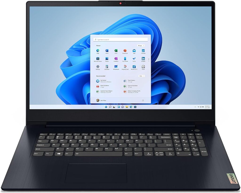 Lenovo Ideapad 3 17 17.3 Laptop, 15.6 HD+ (1600 x 900) Display, AMD Ryzen 5 5500U, 8GB DDR4 RAM, 512 SSD Storage, AMD Radeon 7 Graphics, Windows 11 Home, 82KV006RUS, Abyss Blue