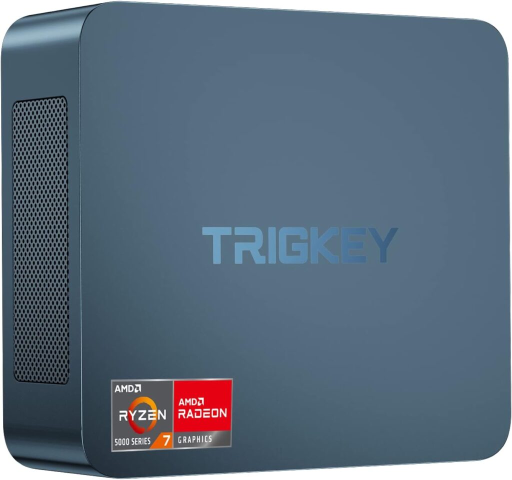 TRIGKEY 8 Core 16 Thread Ryzen 7 Mini PC Desktop PC S5 5700U（Up to 4.3GHz） 32G DDR4 3200MHz+500G NVME SSD 15W TPD Micro PC | 8Core 1900MHz HD graphics| WIFI-6 | BT 5.2 | DP+HDMI | Type-C |