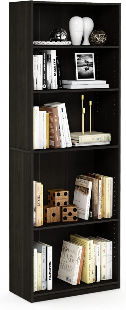 Furinno JAYA Simply Home 5-Shelf Bookcase, Espresso