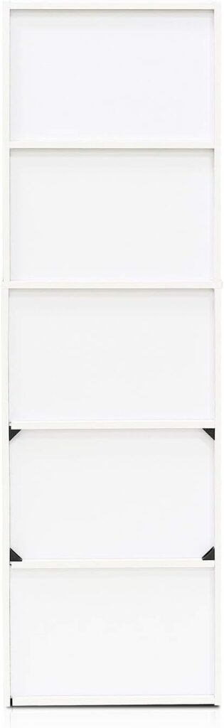 Furinno Luder 5-Tier Reversible Color Open Shelf Bookcase, White