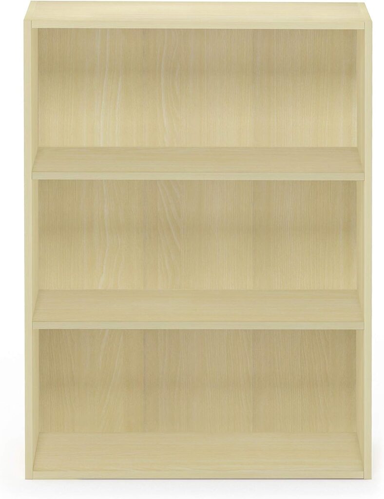 Furinno Pasir 3-Tier Open Shelf Bookcase, Steam Beech