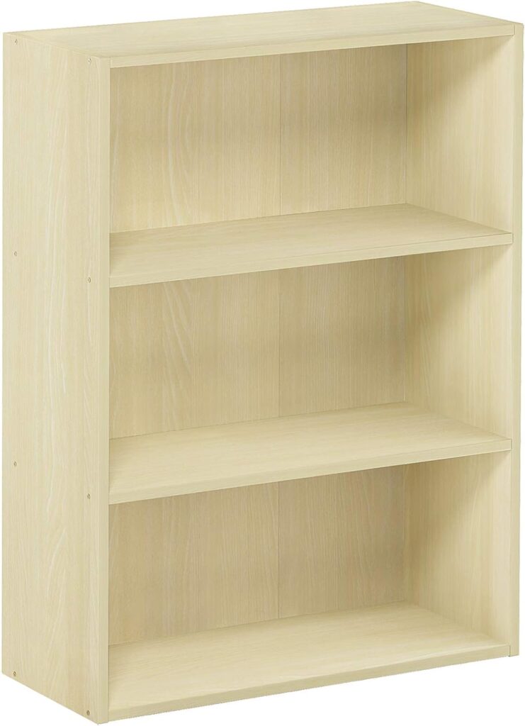 Furinno Pasir 3-Tier Open Shelf Bookcase, Steam Beech