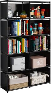 JIUYOTREE 6-Tiers Portable Bookshelf 