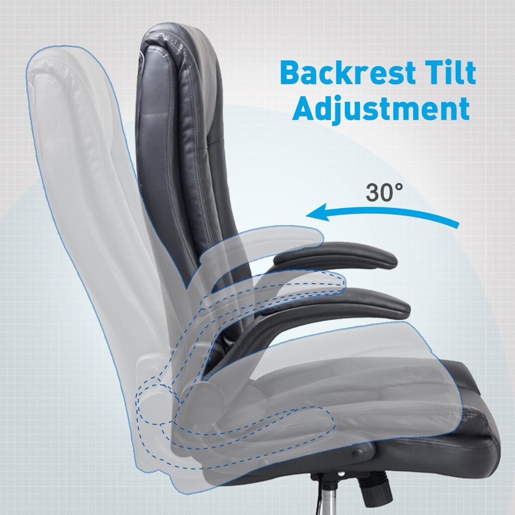 T-THREE.High back ergonomic office chair Swivel chair, large seat and tilt function computer chair