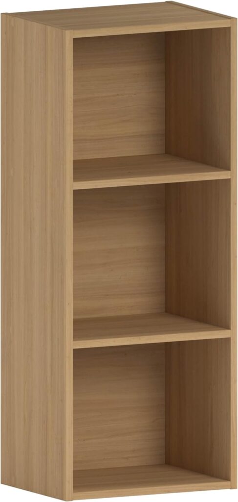 Vida Designs Oxford 3 Tier Cube Bookcase, Oak Wooden Shelving Display Storage Unit Office Living Room Furniture