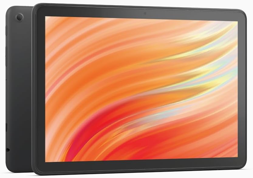 Amazon Fire HD 10 tablet, 10.1“ Full HD display, octa-core processor for fast performance, up to 13-h battery - stay connected and entertained anywhere - 32 GB, Black, with adverts