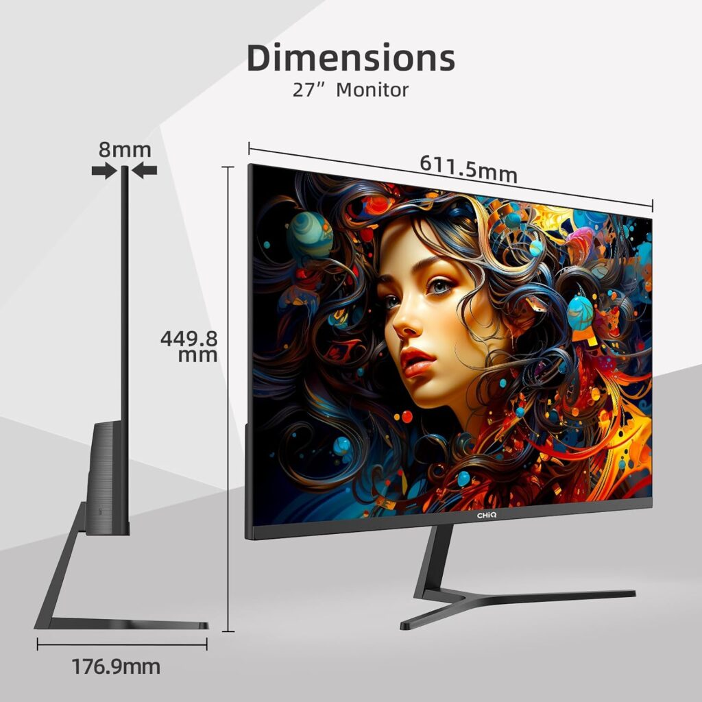 CHiQ 22F650, 22 Inch Monitor, PC Monitor, FHD(1920x1080), 100Hz, Ultra Slim, AMD FreeSync, 99% sRGB, HDMI, VGA, 2024 New